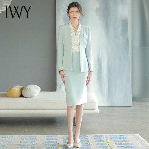 IWY/淡蓝色气质西装半裙女CS1584 商品图0