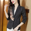 MZ804066  小西装外套女秋装2022年新款设计感复古格子刺绣修身休闲西服上衣 商品缩略图1