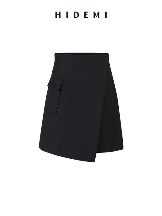 HIDEMI极简⼝袋休闲感不对称显瘦半身裙短裙 商品图11