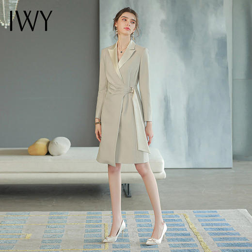 IWY/米灰色西装连衣裙女秋季Q766 商品图4