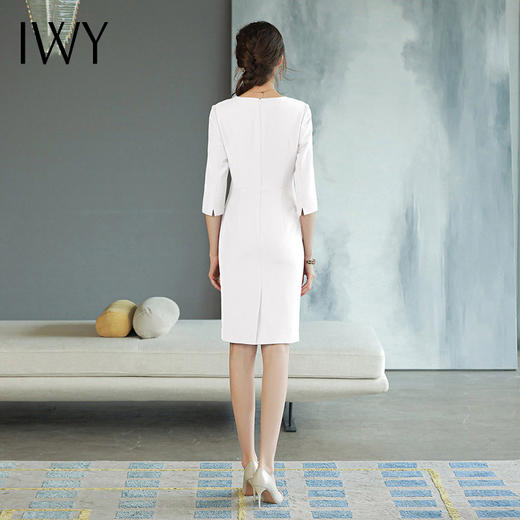 IWY/新款 气质白色西装连衣裙女七分袖春秋秋季H型Q775 商品图3