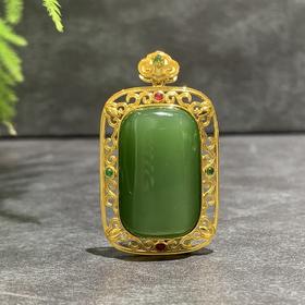 【御珠宫坊】金镶碧玉猫眼吊坠