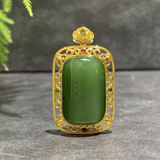 【御珠宫坊】金镶碧玉猫眼吊坠 商品图0