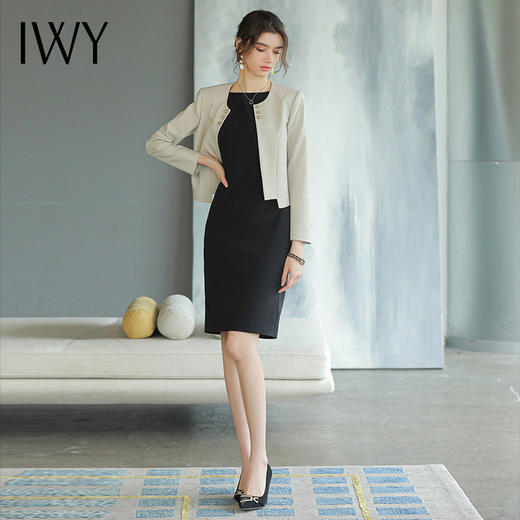 IWY/西装套装女秋季商务正式场合职业套裙时尚气质主持人工作服OL Q736+C1578 商品图1