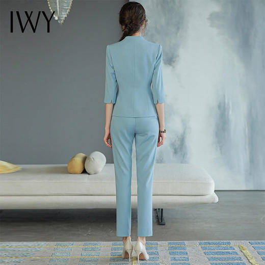 IWY/蓝色五分袖职业装套装*练正装套裤夏季时尚高端职场OL西装CP1580 商品图2