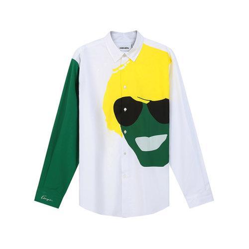 KENZO/高田贤三【22春夏新款】男士KENZO TRIBUTE系列棉质宽松款长袖休闲衬衫头像图案 5CH426 5DE 商品图0