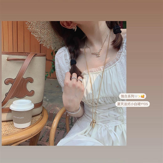 金蘑菇菇【独白棉花糖】今夏蕞美法式小白裙仙女裙显瘦显高连衣裙 商品图1