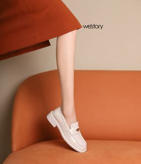 Westory22年早秋新款乐福鞋厚底英伦风单鞋72301