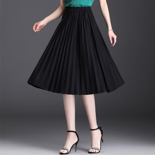 罗马百褶裙高腰a字中长款修身垂感气质半身裙TY2108 商品图8