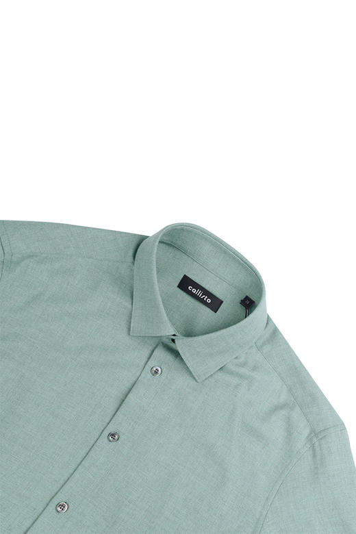 callisto两色可选羊毛羊绒意式领法兰绒衬衫 FPSTL318H 商品图4