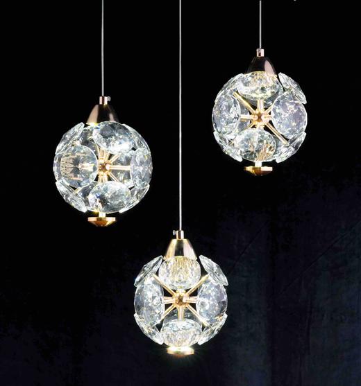 3头水晶球吊灯（运费自理） 商品图0