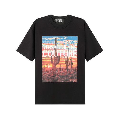 VERSACE JEANS COUTURE范思哲 【22春夏新款】 男士棉质圆领短袖T恤LOGO沙漠图案 72GAHP11 CJWAP 商品图0
