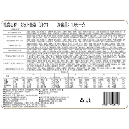 【香港锦华】梦幻豪宴礼盒1650g1650g2盒/箱 商品图6