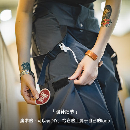 马登女装美式复古机能风工装背带裤山系大口袋防水宽松束脚阔腿裤 商品图2