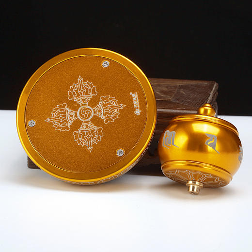 新款右挽狂澜太阳能车载转经轮八吉祥转经筒观音心咒六字手拨转经两用摆件 商品图2