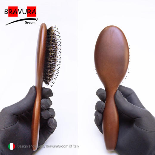 宠物猪鬃毛梳 狗猫赛级美容气囊梳 尼龙猪鬃毛刷 意大利BRAVURAGROOM 商品图3