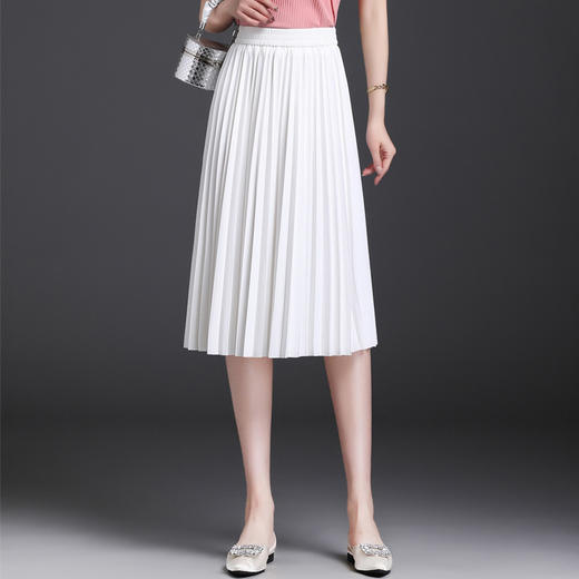 罗马百褶裙高腰a字中长款修身垂感气质半身裙TY2108 商品图7
