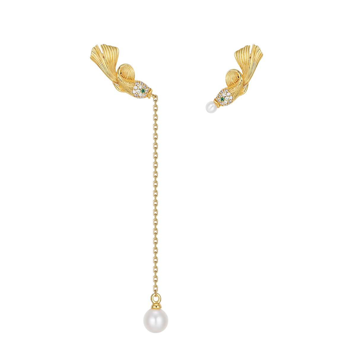 「 紫禁·福鲤 」珍珠耳饰