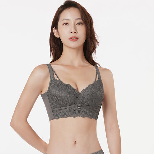 都市丽人美体纤塑中塑AB杯调整型文胸蕾丝中厚3/4杯塑身文胸四排扣无钢圈LJ24M7 商品图1
