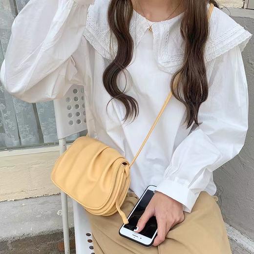 韩版chic简约仙女时尚小众设计单肩包百搭褶皱包手提云朵包小包包女潮 商品图4