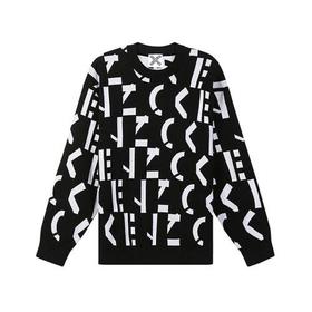 KENZO/高田贤三【22春夏新款】男士KENZO SPORT系列棉/混纺超大剪裁圆领长袖针织衫毛衣大号字母组合图案 5PU688 3SD