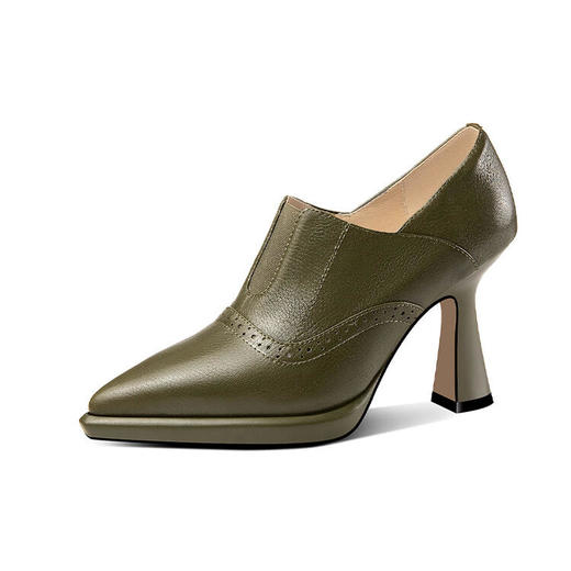 新款百搭，粗跟尖头高跟鞋深口单鞋JZJ-B209-622 商品图8