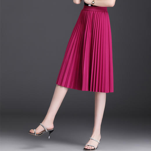 罗马百褶裙高腰a字中长款修身垂感气质半身裙TY2108 商品图2