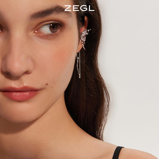 ZEGL蝴蝶流苏耳夹女无耳洞轻奢高级感复古甜酷耳骨夹长款耳环耳饰 商品图6