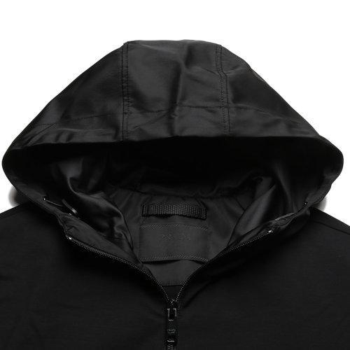 PRADA/普拉达 【22春夏新款】 男士棉质/再生锦纶薄款连帽夹克上衣运动衫外套黑色 UJL150 1YED S 202 商品图2