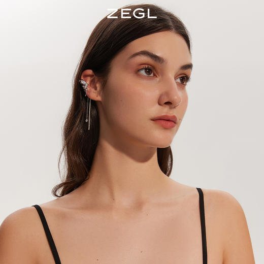 ZEGL蝴蝶流苏耳夹女无耳洞轻奢高级感复古甜酷耳骨夹长款耳环耳饰 商品图3