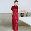 YS-05805-123新款醋酸缎改良旗袍连衣裙喜婆婆婚宴结婚礼服敬酒服长款 商品缩略图1