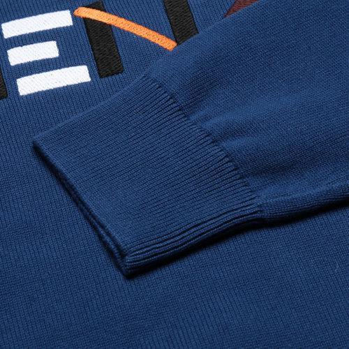 KENZO/高田贤三【22春夏新款】男士棉质圆领长袖针织衫毛衣LOGO刺绣 5PU694 3LA 商品图4