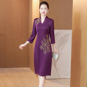 LC-2250秋装新款婚宴时尚礼服喜婆婆高贵优雅礼服连衣裙