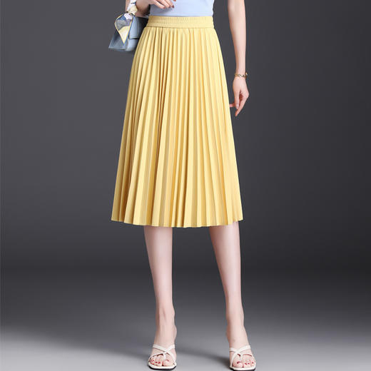 罗马百褶裙高腰a字中长款修身垂感气质半身裙TY2108 商品图6