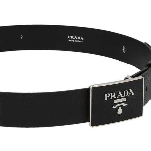 【二】PRADA 普拉达 男士 Saffiano 十字纹皮革徽标牌腰带 黑色 2CC534 053 F0002 商品图2