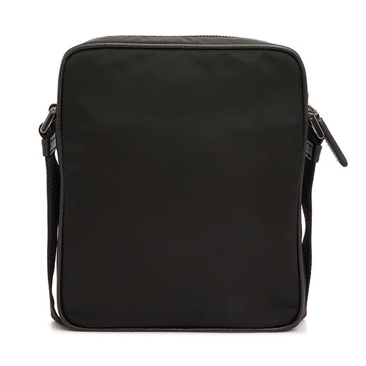 【二】PRADA 普拉达 男士 Re-Nylon 再生尼龙 Saffiano 十字纹皮革珐琅金属三角徽标子母单肩包 黑色 2VH112 2DMH F0002 XOP 商品图2