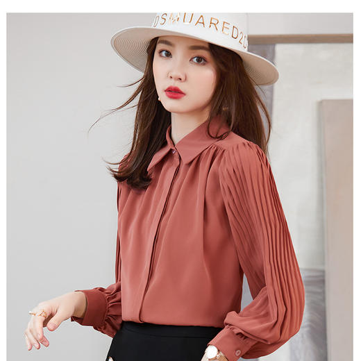 XZ-Q6612秋季设计感小众衬衫优雅甜美衬衣新款女装小清新上衣 商品图6