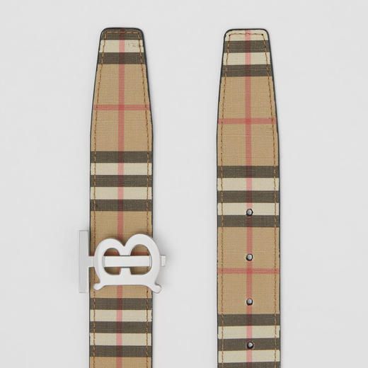 【一】BURBERRY 巴宝莉 男士双面 Monogram Motif Vintage 格纹TB专属标识腰带 格子 8052779 A7026 商品图2