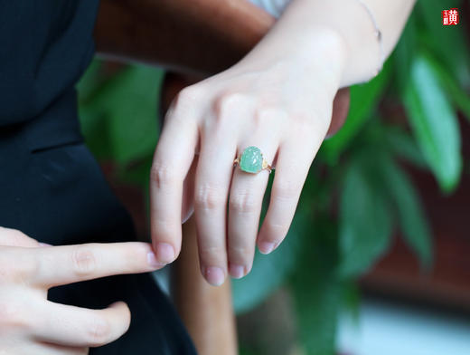 天然翡翠【貔貅】戒指    镶嵌：18K金镶 商品图5