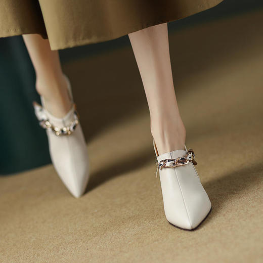 尖头细跟，丝带深口女鞋 DB-M5359 商品图3