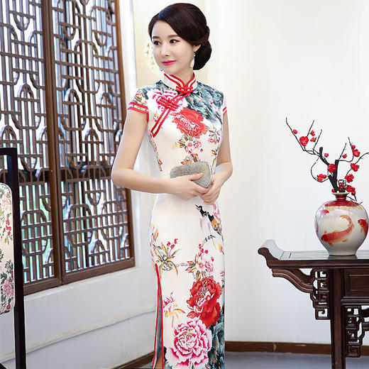 AQY B7403 定位花长款旗袍2022新款 商品图0