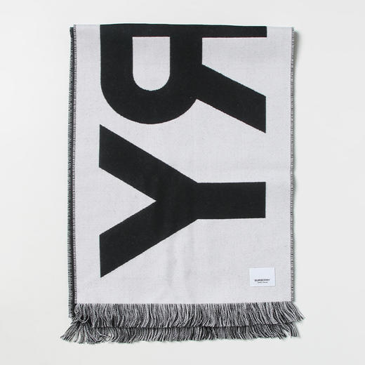 【二】BURBERRY 巴宝莉 男女通用字母徽标羊毛流苏围巾 混色 8054214 A1189 商品图0