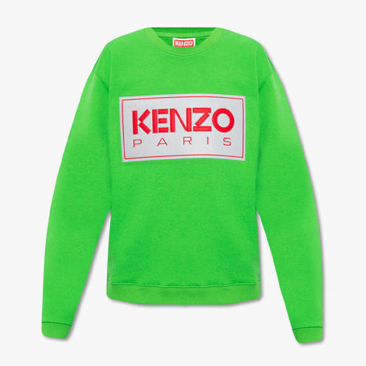 KENZO 高田贤三 男士棉质字母刺绣徽标圆领长袖卫衣 绿色 FC65 SW416 4ME 57 商品图0
