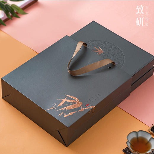 清风竹韵高端普洱茶空礼盒通用357g白毫银针饼盒定制七子茶饼空盒 商品图3