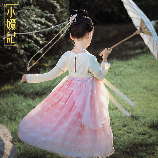 小嫒記 汉服女童秋季儿童汉服超仙中国风女宝连衣裙-筱月襦裙 商品图3