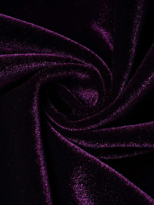 剩S 波尔多紫红丝绒裙 米思阳复古优雅天鹅绒大摆裙子高腰长袖连衣裙2760 商品图3