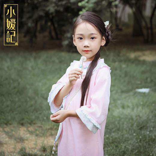 小嫒記 汉服女童秋季儿童古装中国风中袖女宝连衣裙-璎珞旗袍 商品图5