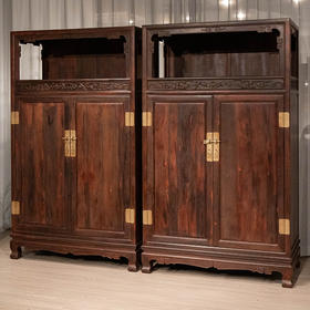 二十世纪 紫檀龙纹万历柜（一对）