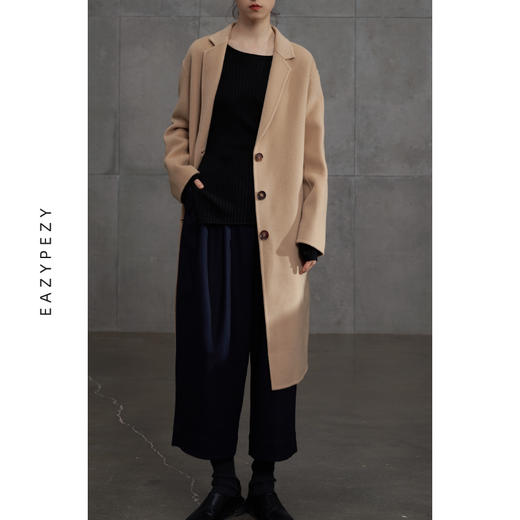 EAZYPEZY 2022AW 晚秋小翻领西装羊绒羊毛大衣 商品图7