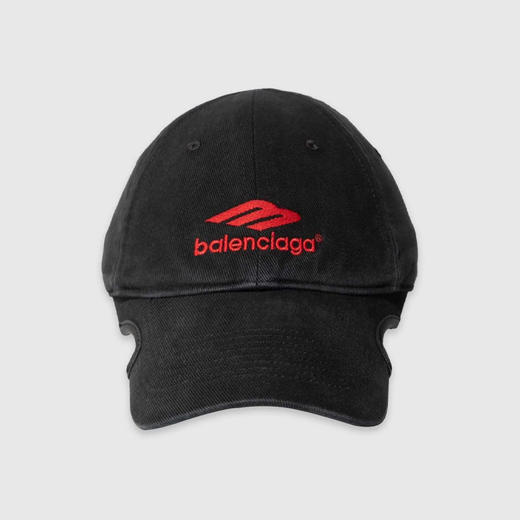 BALENCIAGA 巴黎世家 男士棉质 3B 运动徽标刺绣棒球帽 黑色 697749 410B2 1074 商品图0